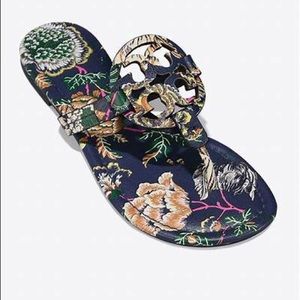 Tory Burch Blue Pattern Miller Sandal
